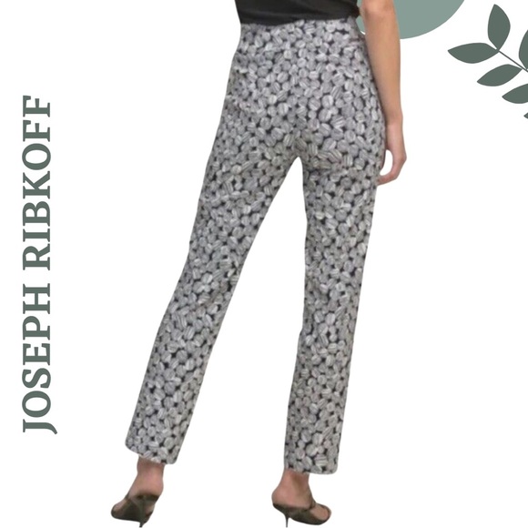 Joseph Ribkoff Printed High-rise Pants Style 211290 | Navy White | Size 14 - Picture 2 of 8